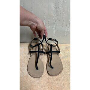 LOFT Strappy sandals black and tan size 8